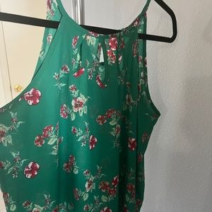 Green no sleeve blouse